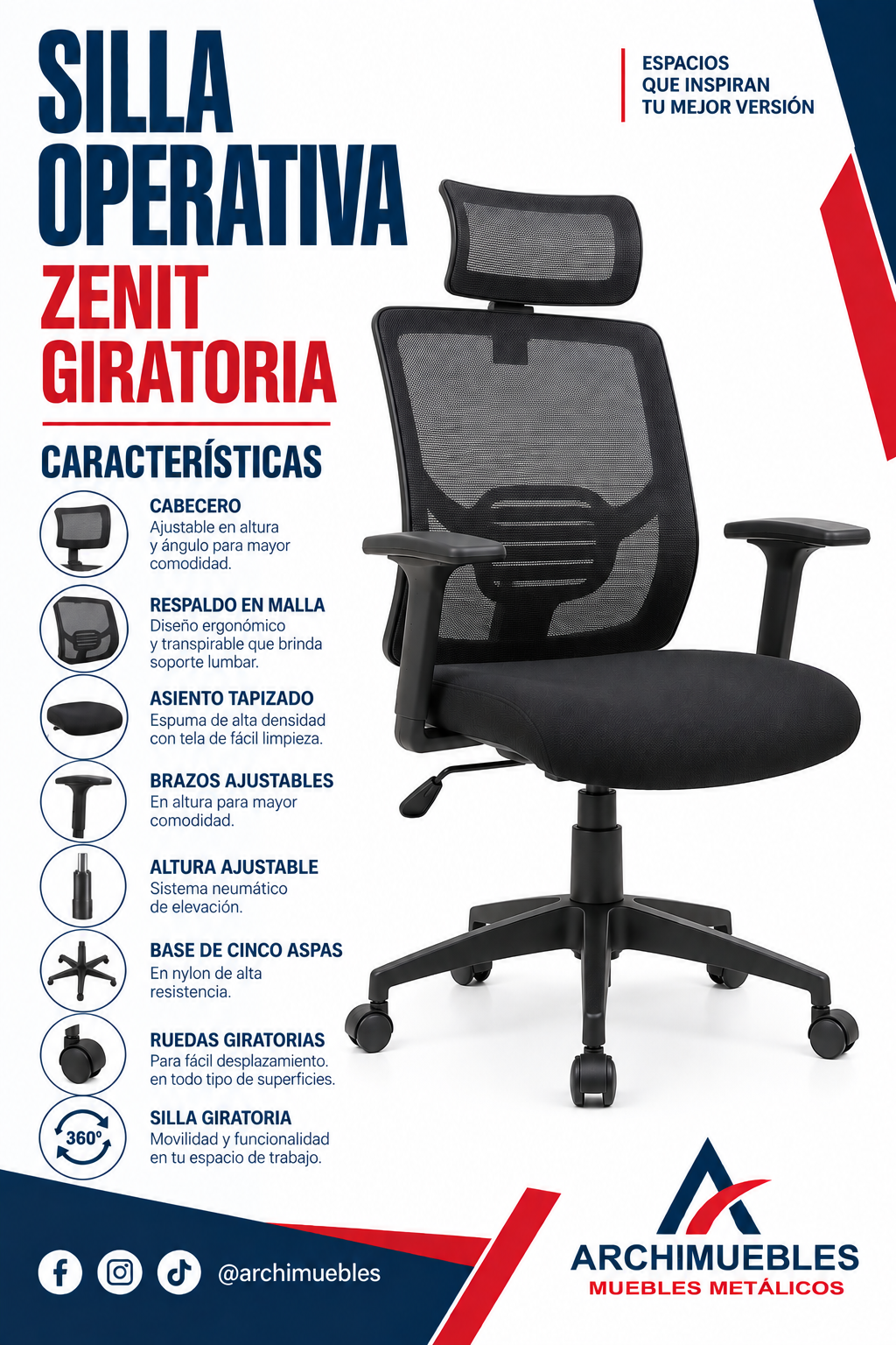 Ficha técnica de Zenit Giratoria Archimuebles